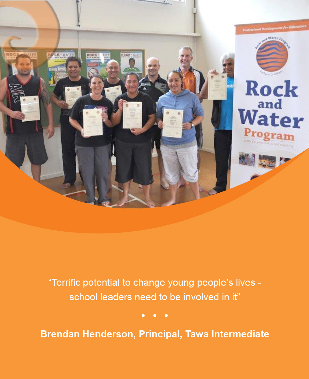 Happy trainees with their Rock and water Accreditation certificates